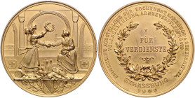 Ausstellungen. 
Vergoldete Bronzemedaille 1900 Prämie der Allgemeinen Ausstellung für Kochkunst, Nahrungs- & Genussmittel, Volksnahrung, Armeeverpfle...