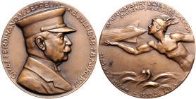 Luftfahrt. 
Bronzemedaille 1924 (v. M.&W.) auf die Amerikafahrt des LZ 126. Kaiser&nbsp;450.3, Button&nbsp;167, B.&nbsp;Kaiser&nbsp;720c. 60,0&nbsp;m...