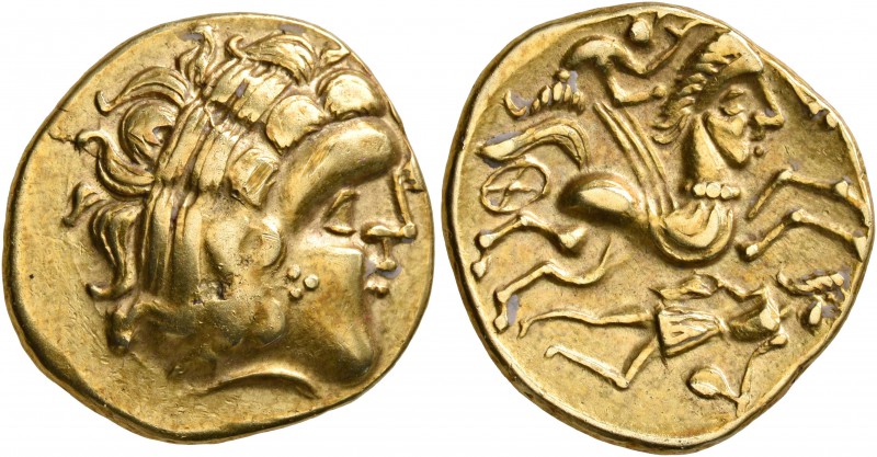 CELTIC, Northwest Gaul. Aulerci Cenomani. 2nd century BC. Stater (Gold, 21 mm, 7...