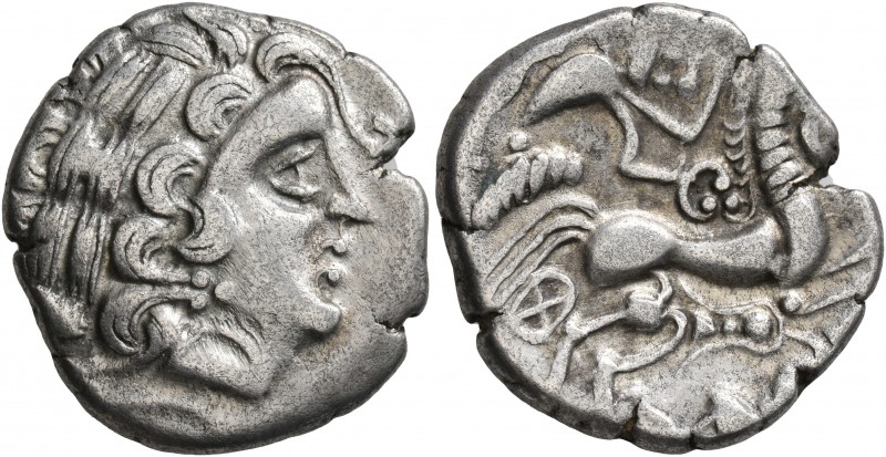 CELTIC, Northwest Gaul. Aulerci Diablintes. Circa 100-50 BC. Stater (Silver, 20 ...