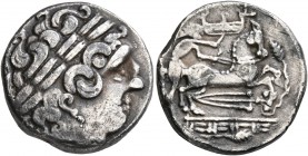 CELTIC, Northwest Gaul. Uncertain tribe. 3rd to first half of 2nd century BC. Half Stater (Electrum, 18 mm, 4.29 g, 8 h), 'au bateau-glaive' type. Lau...