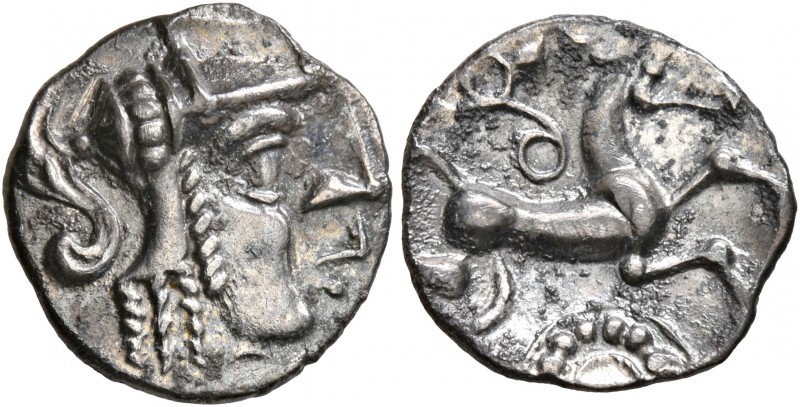CELTIC, Northwest Gaul. Uncertain tribe. Circa 50-25 BC. Quinarius (Silver, 14 m...