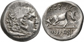 TAURIC CHERSONESOS. Chersonesos. Circa 250-200 BC. Drachm (Silver, 19 mm, 4.66 g, 11 h), Apollonides, magistrate. Head of Herakles to right, wearing l...