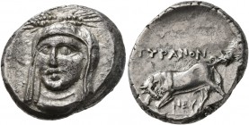 SKYTHIA. Tyra. Circa 350-300 BC. Drachm (Silver, 18 mm, 5.62 g, 3 h), Ney..., magistrate. Veiled head of Demeter facing slightly to left, wearing wrea...