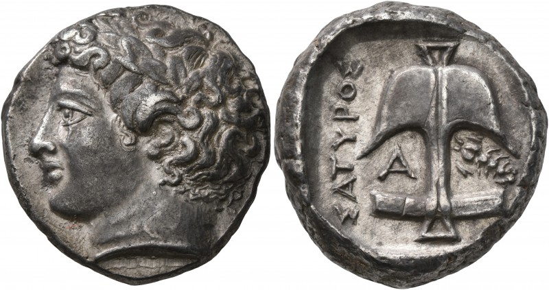 THRACE. Apollonia Pontika. Mid 4th century BC. Tetradrachm (Silver, 24 mm, 17.02...