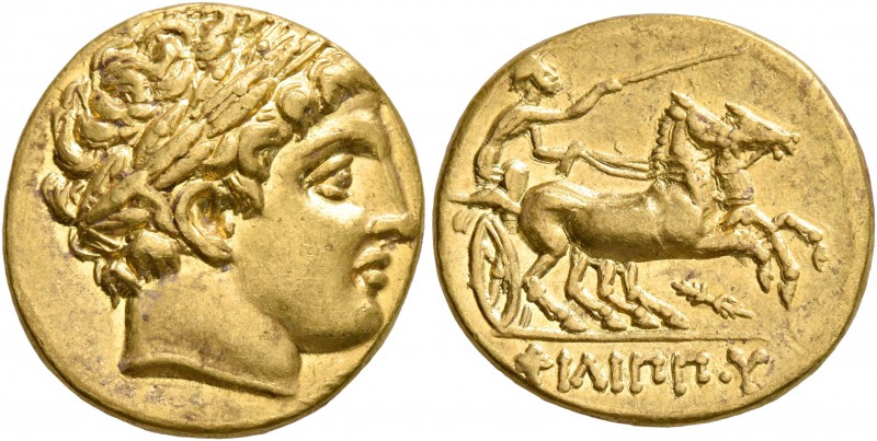 KINGS OF MACEDON. Philip II, 359-336 BC. Stater (Gold, 17 mm, 7.11 g, 9 h), Pell...