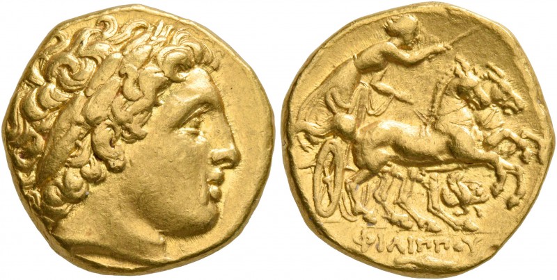KINGS OF MACEDON. Philip II, 359-336 BC. Stater (Gold, 17 mm, 8.56 g, 1 h), Teos...