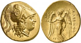 KINGS OF MACEDON. Alexander III ‘the Great’, 336-323 BC. Stater (Gold, 20 mm, 8.59 g, 1 h), Sidon, struck under Laomedon, RY 13 of Abdalonymos = 321/0...