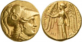 KINGS OF MACEDON. Alexander III ‘the Great’, 336-323 BC. Stater (Gold, 17 mm, 8.59 g, 7 h), Babylon I, struck under Seleukos I, circa 311-300. Head of...