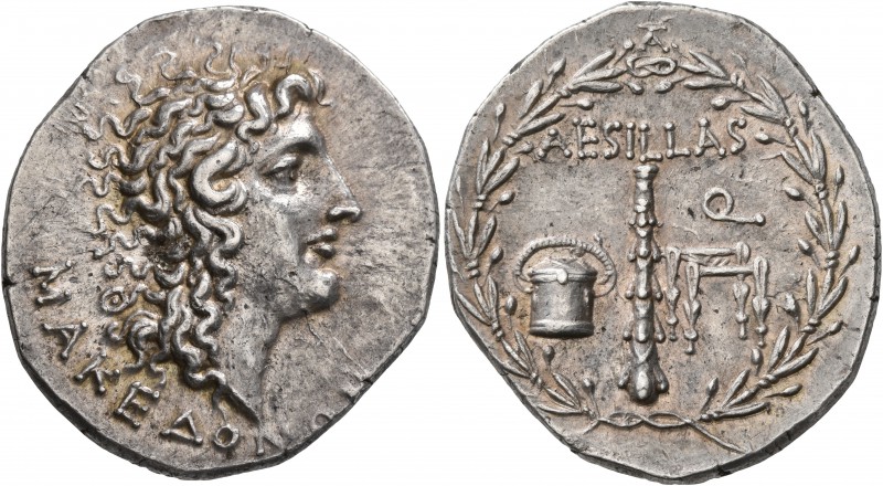MACEDON (ROMAN PROVINCE). Aesillas, quaestor, circa 95-70 BC. Tetradrachm (Silve...