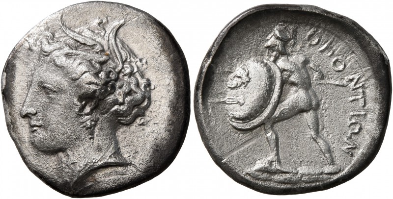 LOKRIS. Lokris Opuntii. Circa 340s BC. Drachm (Silver, 20 mm, 5.46 g, 3 h). Head...
