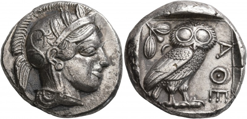 ATTICA. Athens. Circa 430s BC. Tetradrachm (Silver, 24 mm, 17.15 g, 11 h). Head ...