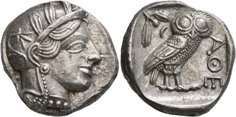 ATTICA. Athens. Circa 430s-420s BC. Tetradrachm (Silver, 23 mm, 17.16 g, 4 h). H...