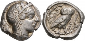 UNCERTAIN EAST. Circa 450/440-400 BC. Tetradrachm (Silver, 24 mm, 17.49 g, 2 h), imitating Athens. Head of Athena to right, wearing crested Attic helm...
