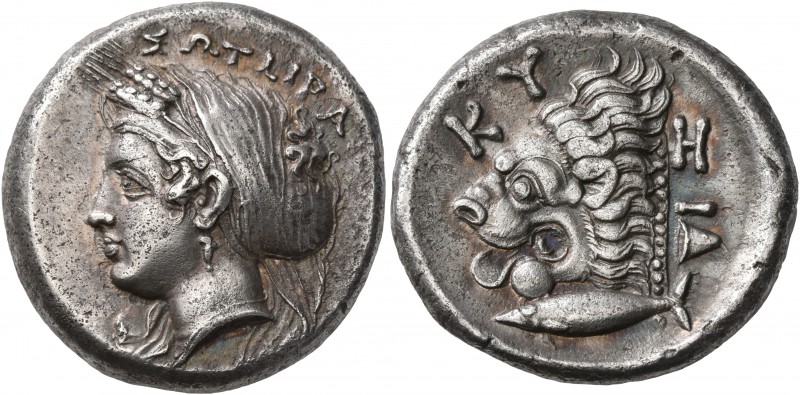 MYSIA. Kyzikos. Circa 410-390 BC. Tetradrachm (Silver, 24 mm, 14.81 g, 2 h). ΣΩΤ...
