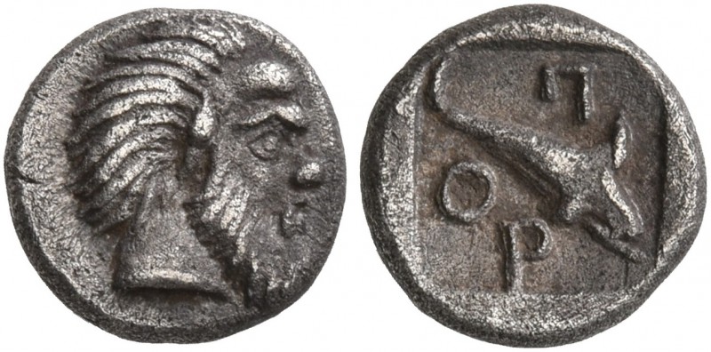 ISLANDS OFF MYSIA, Pordosilene. 4th century BC. Hemiobol (Silver, 7 mm, 0.47 g, ...