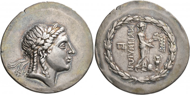 AEOLIS. Myrina. Circa 160-143 BC. Tetradrachm (Silver, 35 mm, 16.76 g, 1 h). Lau...