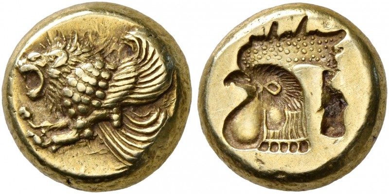 LESBOS. Mytilene. Circa 521-478 BC. Hekte (Electrum, 9 mm, 2.57 g, 12 h). Forepa...