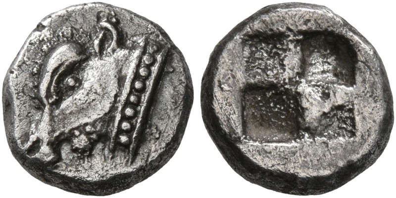 IONIA. Uncertain. Circa 550-500 BC. Obol (Silver, 8 mm, 0.95 g). Head of a calf ...