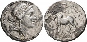 CARIA. Antioch ad Maeandrum. Circa 168/150-133 BC. Tetradrachm (Silver, 26 mm, 16.05 g, 12 h), Moschas, son of Xanthos, magistrate. Laureate head of A...