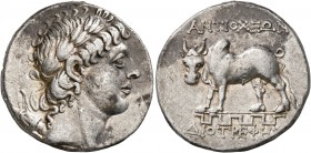 CARIA. Antioch ad Maeandrum. Circa 168/150-133 BC. Tetradrachm (Silver, 26 mm, 16.39 g, 12 h), Diotrephes, magistrate. Laureate head of Apollo to righ...