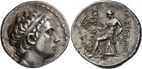 SELEUKID KINGS OF SYRIA. Antiochos III ‘the Great’, 223-187 BC. Tetradrachm (Silver, 28 mm, 17.04 g, 1 h), ΔΕΛ-mint associated with Antiochia on the O...