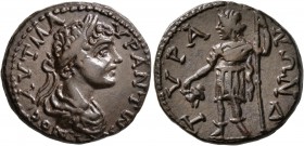 SCYTHIA. Tyra. Caracalla , 198-217. Tetrassarion (Bronze, 23 mm, 8.38 g, 12 h). AYT M AYP ANTωNЄINOC Laureate, draped and cuirassed bust of Caracalla ...