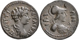 TROAS. Ilium. Geta , as Caesar, 198-209. Assarion (Bronze, 22 mm, 7.44 g, 7 h). Π CЄΠTI ΓЄTAC KAI Bare-headed, draped and cuirassed bust of Geta to ri...