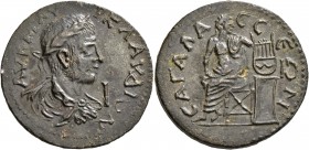 PISIDIA. Sagalassus. Claudius II Gothicus , 268-270. 10 Assaria (Orichalcum, 33 mm, 15.24 g, 7 h). AY K M AYP KΛAYΔION Laureate, draped and cuirassed ...