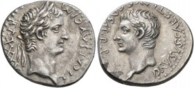 CAPPADOCIA. Caesaraea-Eusebia. Tiberius, with Drusus Caesar , 14-37. Drachm (Silver, 18 mm, 3.48 g, 11 h), 33/4. TI•CAES•AVG•P•M• TR •P•XXXV Laureate ...