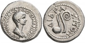 SYRIA, Seleucis and Pieria. Antioch. Nero , as Caesar, 50-54. Didrachm (Silver, 19 mm, 7.22 g, 1 h). NЄPωNOC KAICAPOC ΓЄPMANIKOY Bare-headed and drape...