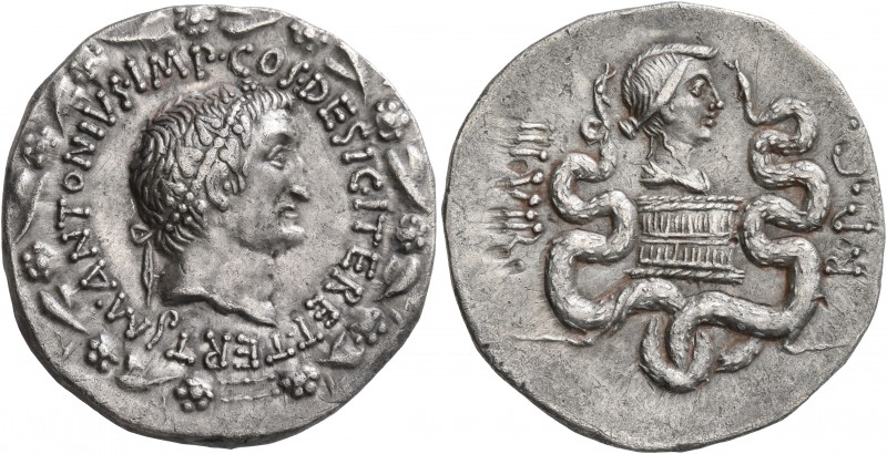 Mark Antony and Octavia, 40-35 BC. Cistophorus (Silver, 27 mm, 11.99 g, 1 h), Ep...