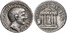 Octavian, 44-27 BC. Denarius (Silver, 19 mm, 3.79 g, 5 h), mint moving with Octavian in central or southern Italy, 36. IMP•CAESAR•DIVI•F•III•VIR•ITER•...