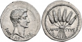 Augustus, 27 BC-AD 14. Cistophorus (Silver, 26 mm, 11.92 g, 1 h), Ephesus, circa 25-20 BC. IMP•CAESAR Bare head of Augustus to right. Rev. AVGVSTVS Si...