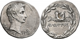 Augustus, 27 BC-AD 14. Cistophorus (Silver, 26 mm, 11.96 g, 1 h), Ephesus, circa 25-20 BC. IMP•CAESAR Bare head of Augustus to right. Rev. AVGVSTVS Ca...