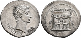 Augustus, 27 BC-AD 14. Cistophorus (Silver, 27 mm, 11.82 g, 12 h), Ephesus, circa 25-20 BC. IMP•CAESAR Bare head of Augustus to right. Rev. AVGVSTVS G...