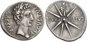 Augustus, 27 BC-AD 14. Denarius (Silver, 20 mm, 3.79 g, 4 h), uncertain mint in Spain, 19-18 BC. CAESAR AVGVSTVS Head of Augustus to right, wearing oa...