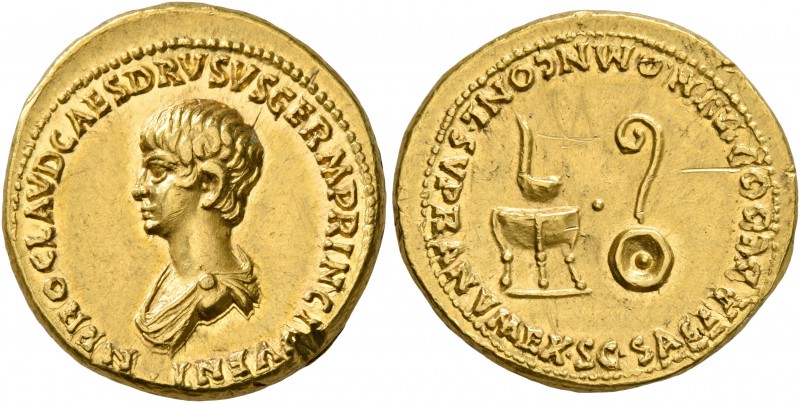 Nero, as Caesar, 50-54. Aureus (Gold, 20 mm, 7.81 g, 4 h), Rome, 51-54. NERO CLA...
