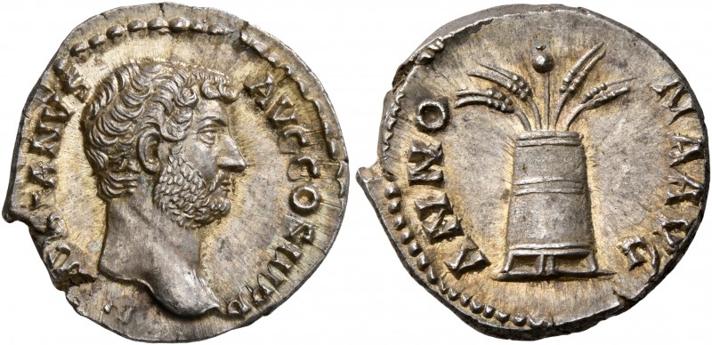 Hadrian, 117-138. Denarius (Silver, 18 mm, 3.49 g, 7 h), Rome, 134-138. HADRIANV...