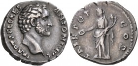 Antoninus Pius, as Caesar, 138. Denarius (Silver, 18 mm, 3.18 g, 6 h), Rome, 25 February-1 July 138. IMP T AEL CAES ANTONINVS Bare head of Antoninus P...