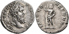 Pertinax, 193. Denarius (Silver, 18 mm, 2.91 g, 11 h), Rome, 1st January-28 March 193. IMP CAES P HELV PERTIN AVG Laureate head of Pertinax to right. ...