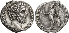 Clodius Albinus, as Caesar, 193-195. Denarius (Silver, 17 mm, 3.23 g, 1 h), Rome, 194-195. D CLOD SEPT ALBIN CAES Bare head of Clodius Albinus to righ...