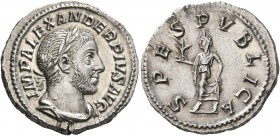 Severus Alexander, 222-235. Denarius (Silver, 19 mm, 3.31 g, 7 h), Rome, 232. IMP ALEXANDER PIVS AVG Laureate and draped bust of Severus Alexander to ...