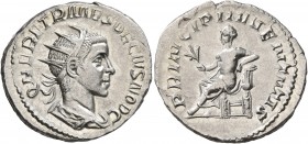 Herennius Etruscus, 251. Antoninianus (Silver, 22 mm, 3.54 g, 1 h), Rome, 250-251. Q HER ETR MES DECIVS NOB C Radiate and draped bust of Herennius Etr...