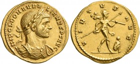 Aurelian, 270-275. Aureus (Gold, 21 mm, 4.14 g, 12 h), Mediolanum, mid 272-end 273. IMP C L DOM AVRELIANVS P F AVG Laureate and cuirassed bust of Aure...