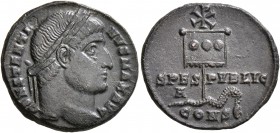 Constantine I, 307/310-337. Follis (Bronze, 19 mm, 3.24 g, 11 h), Constantinopolis, late 324-early 325. CONSTANTI-NVS MAX AVG Laureate head of Constan...
