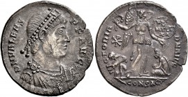 Valens, 364-378. Heavy Miliarense (Silver, 25 mm, 5.17 g, 7 h), Constantinopolis, circa 371. D N VALENS P F AVG Pearl-diademed, draped and cuirassed b...