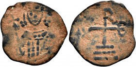 CRUSADERS. Cyprus. Richard I 'the Lionheart', King of England , 1189-1199. Tetarteron (Bronze, 16 mm, 0.67 g, 1 h), Limassol. Crowned facing bust of R...