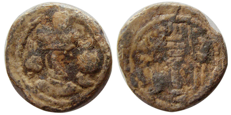 SASANIAN KINGS. Shapur III, 383-388 AD. PB (Lead) unit (1.90 gm; 14 mm). Obverse...