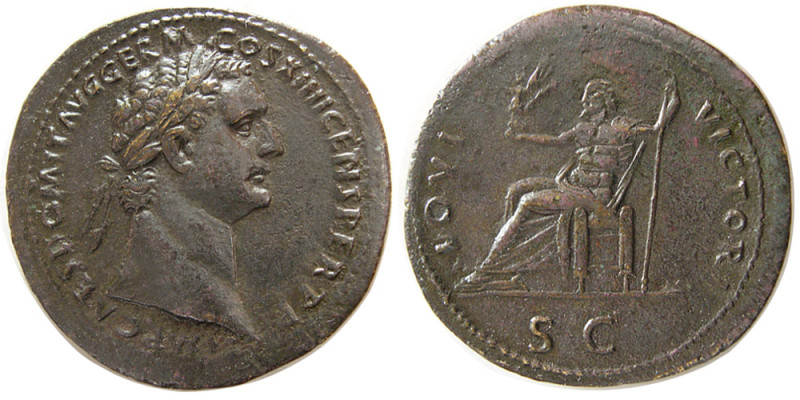 ROMAN EMPIRE; Domitian, 81-96 AD. AE Sestertius (23.04 gm; 36 mm). Struck in Rom...